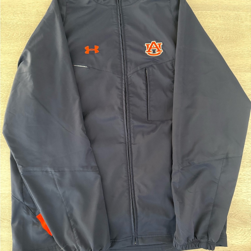 Under Armour Auburn Tigers Jacket Mens Large Navy Full Zip NCAA